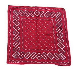 Vintage 50s 60s Wash Fast Color Selvedge Bandana Red -  Classic 16” Links